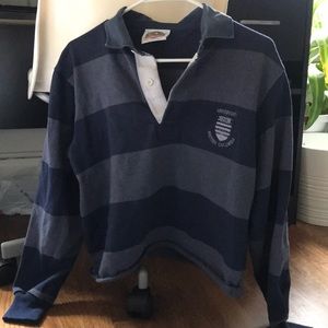 Cropped rugby button up